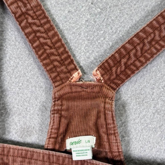 Aerie Work and Play Corduroy Overall Womens Large Brown Jumper Tapered Relaxed - Picture 9 of 15